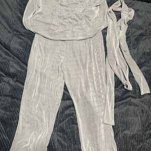 Elegant Silver Women's Capri Jumpsuit